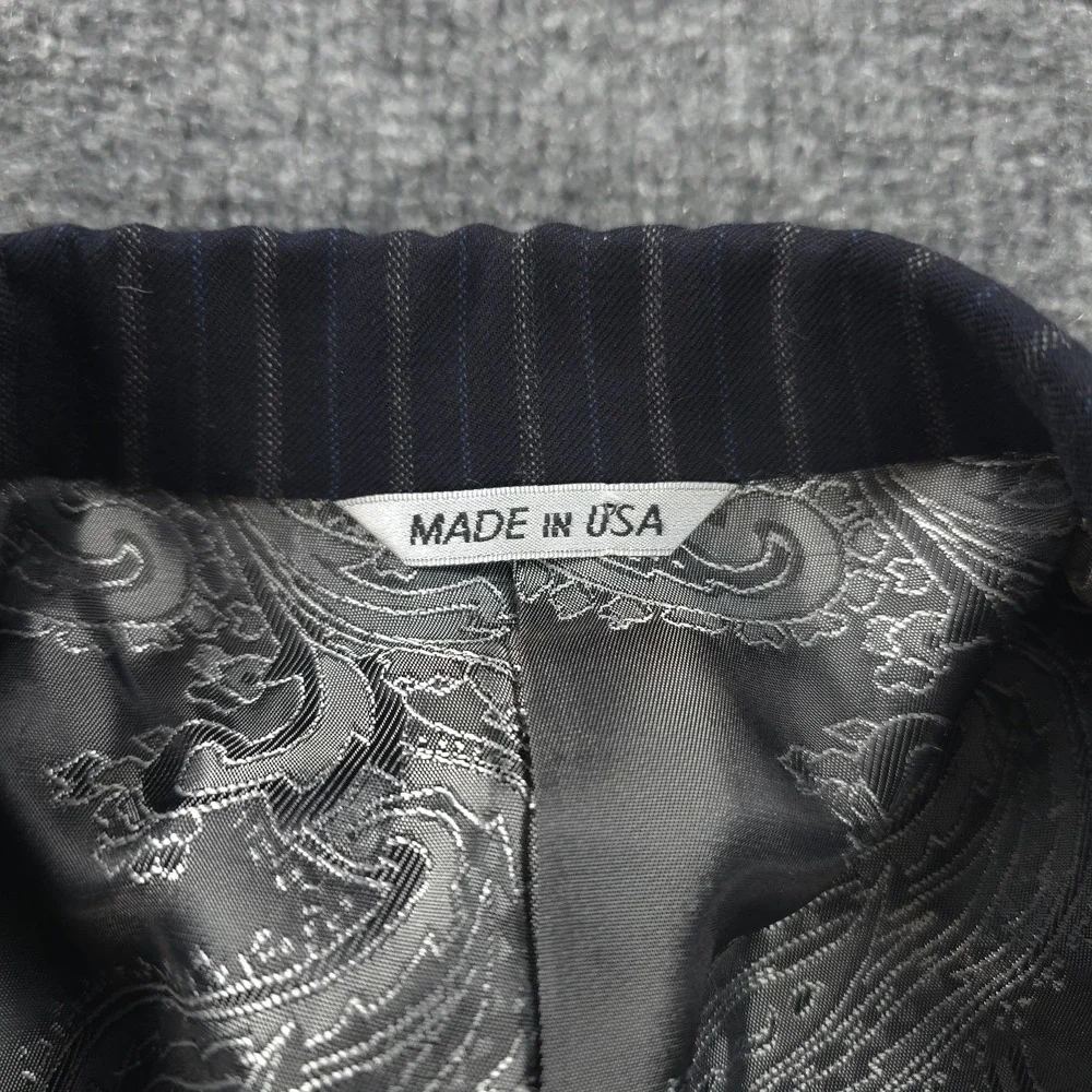 Daryl James Suit Mens 40 33x31 Blue Pinstripe 2 Piece Bespoke NFL Player‎ Custom